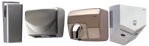 A hand dryer is an electric machine which might make use of a heating element and an air blower to dry the hands after hand washing. It is commonly used in public toilets as a cost-effective alternative to paper towels.
