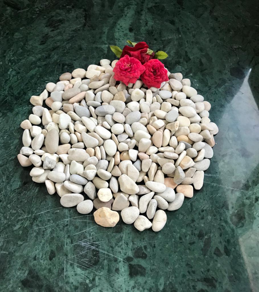 White stone pebbles