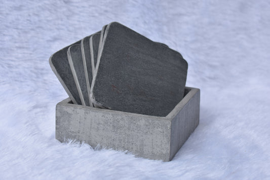 Concrete Coaster with Holder