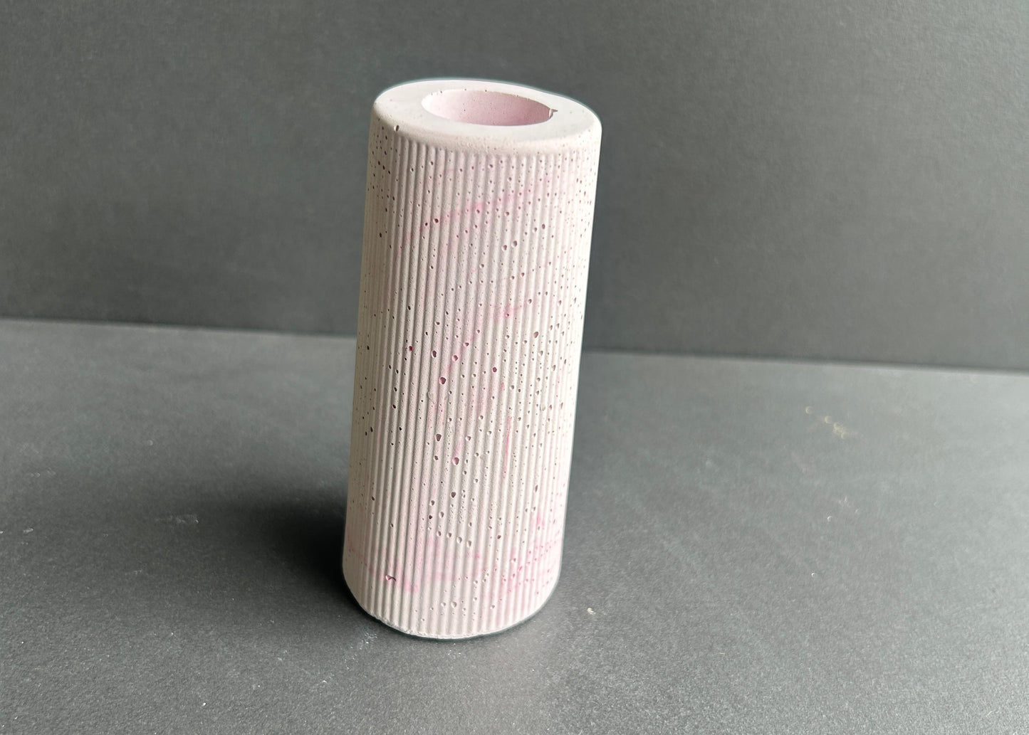 Cylindrical pink concrete vase
