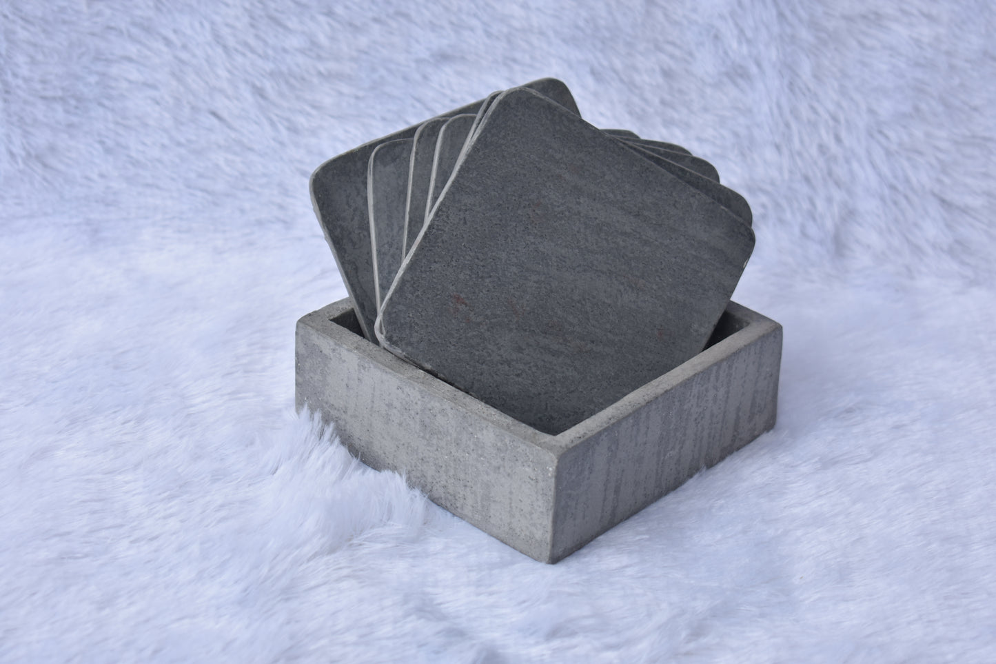 Concrete Coasters with Holder ( 6 pc )
