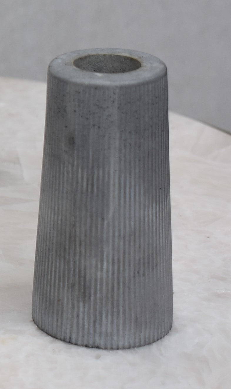 Concrete Ribbed Cylinder Vase ( Set of 2 )