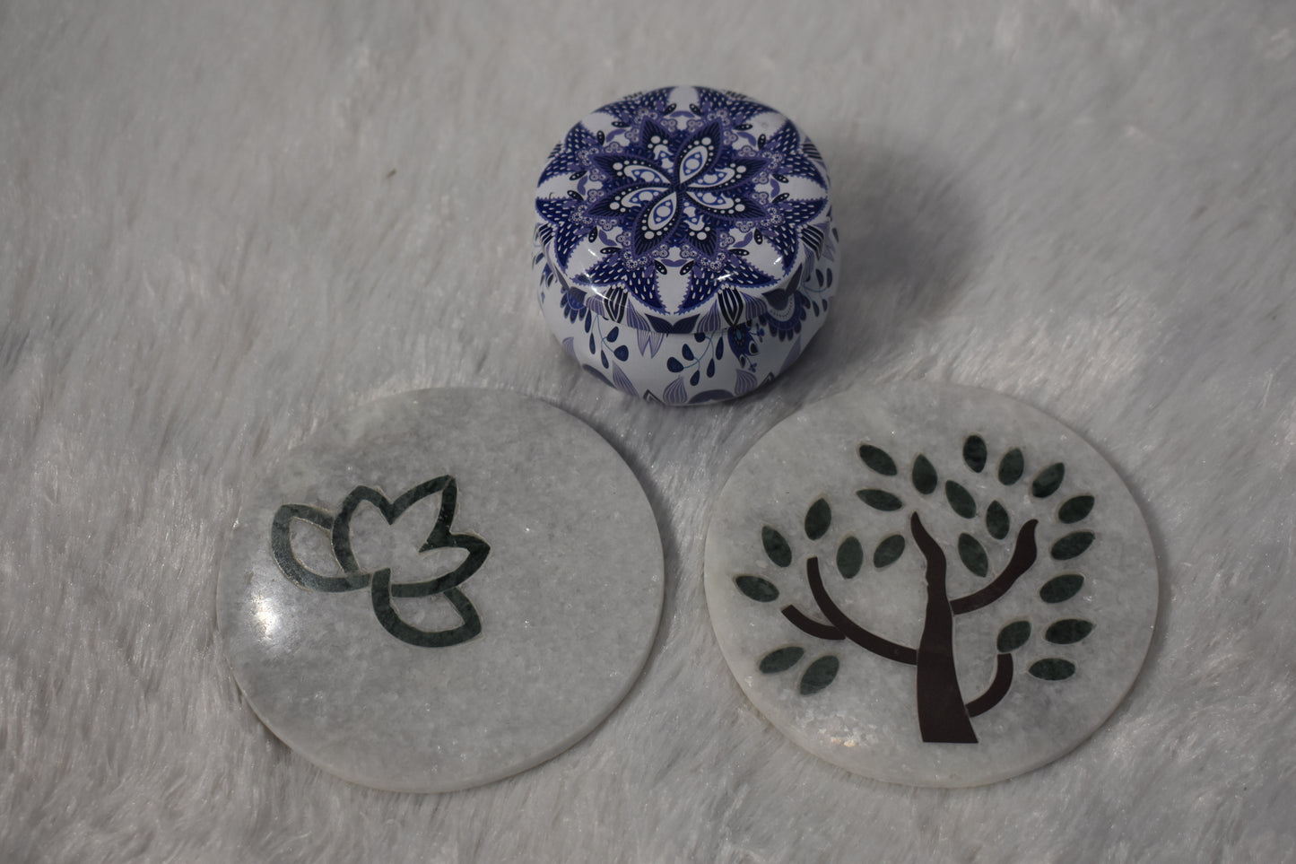 Marble With Green Granite Coaster