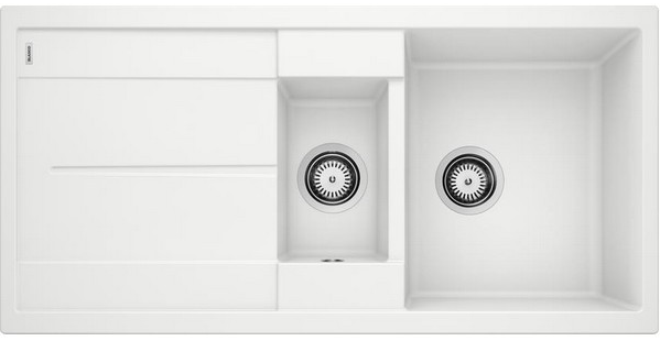 Hafele - METRA 6S- 56571710 - Double Bowl Sink with Drain Board