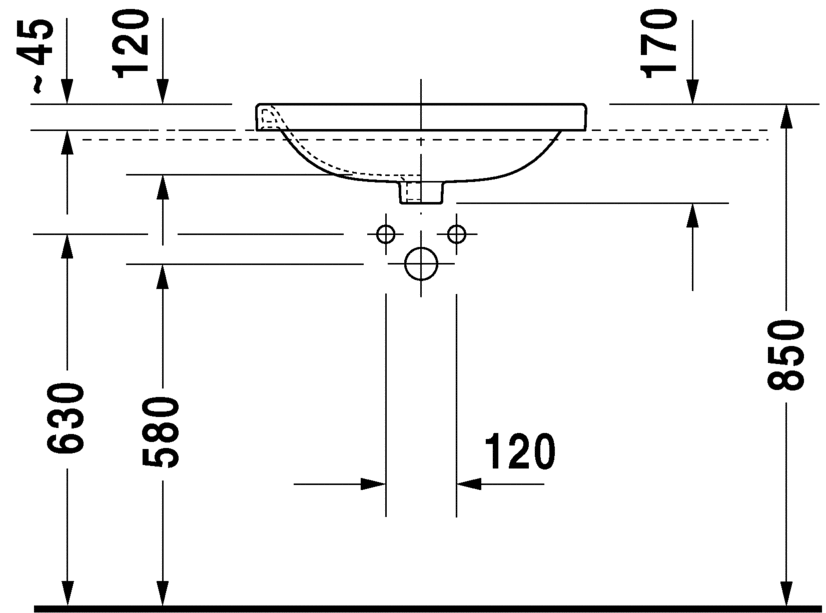 Duravit - 0374560000 - DuraStyle -  Counter Top Basin