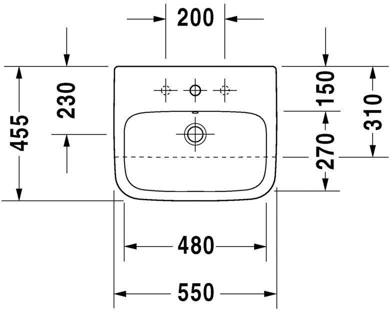 Duravit - 0375550000-DuraStyle - Semi-recessed washbasin