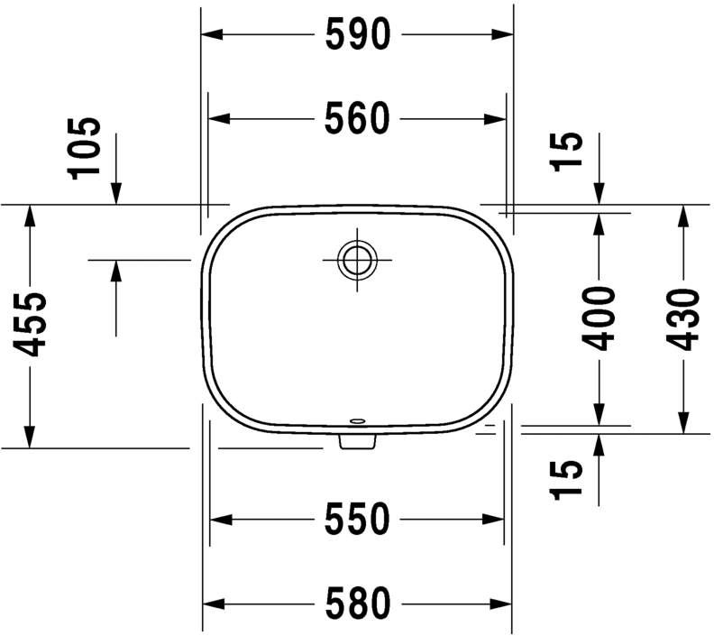 Duravit - 0338560000 - D-Code (Big) - Undercounter Basin