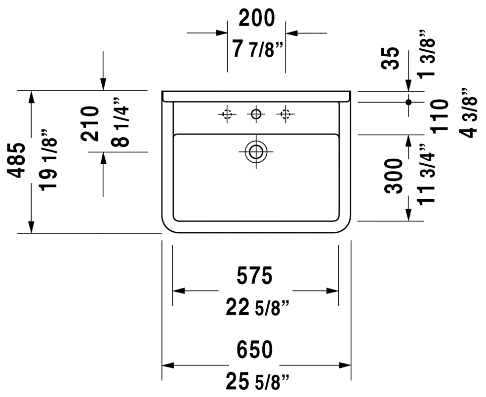 Duravit - Starck 3 - 0300650000 - Wall hung Basin