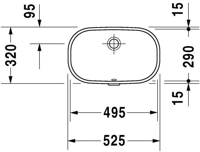 Duravit - 0338490017 - D-Code (Small) - Undercounter Basin