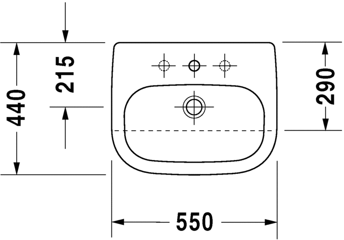 Duravit - 0339550000- D-Code - Semi Recessed Basin