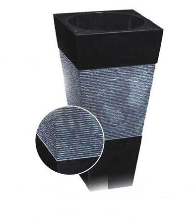 Stone Basin-Ecm-Absolute Black 111-Pedestal