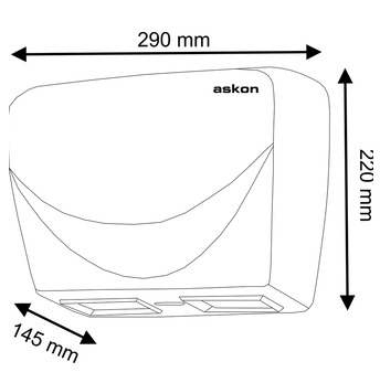 Hand Dryers - ASKON - AS- 25-IR (W) - Twin Blower