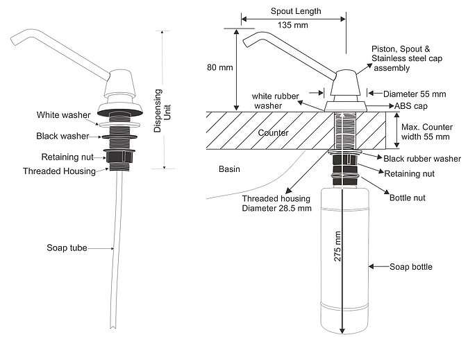 Soap Dispenser Technical Image