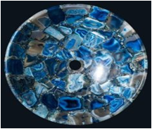 Blue Agate Wash Basin-Ecm-Blue Agate 184-Round