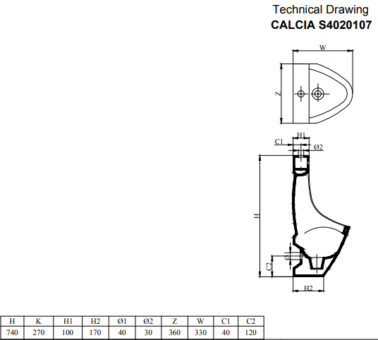 Cera - Calcia - S4020107 - Urinals