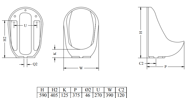 Cera - Capriana - S4020112W - Waterless Urinals