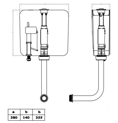 Cera - COMPASS - B1020106 - Twin Flush Plastic Cisterns