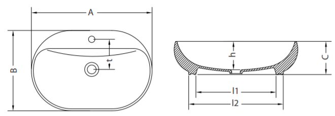 CERA - Cafe - S2020103 - Table Top Basin