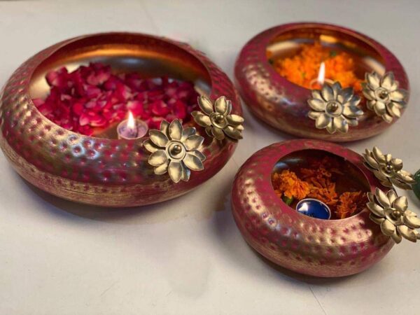 Urli Designer Bowl - ( Pink ) - Set Of 3