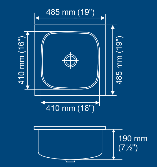 Nirali - Popular - Square Plain - Big - Single Bowl Sink