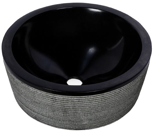 ECM - D6813 - BLACK GRANITE STONE BASIN