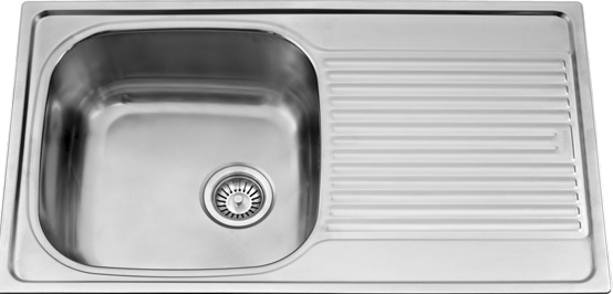 Carysil Vogue 34 X 20 X 8 Single Bowl With Drainer Sink