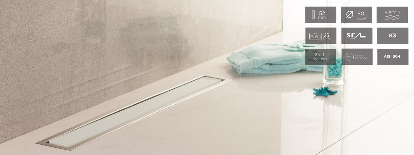 PESTAN - 131 000 81 - Confluo Premium Line Glass 2 In 1 Drain