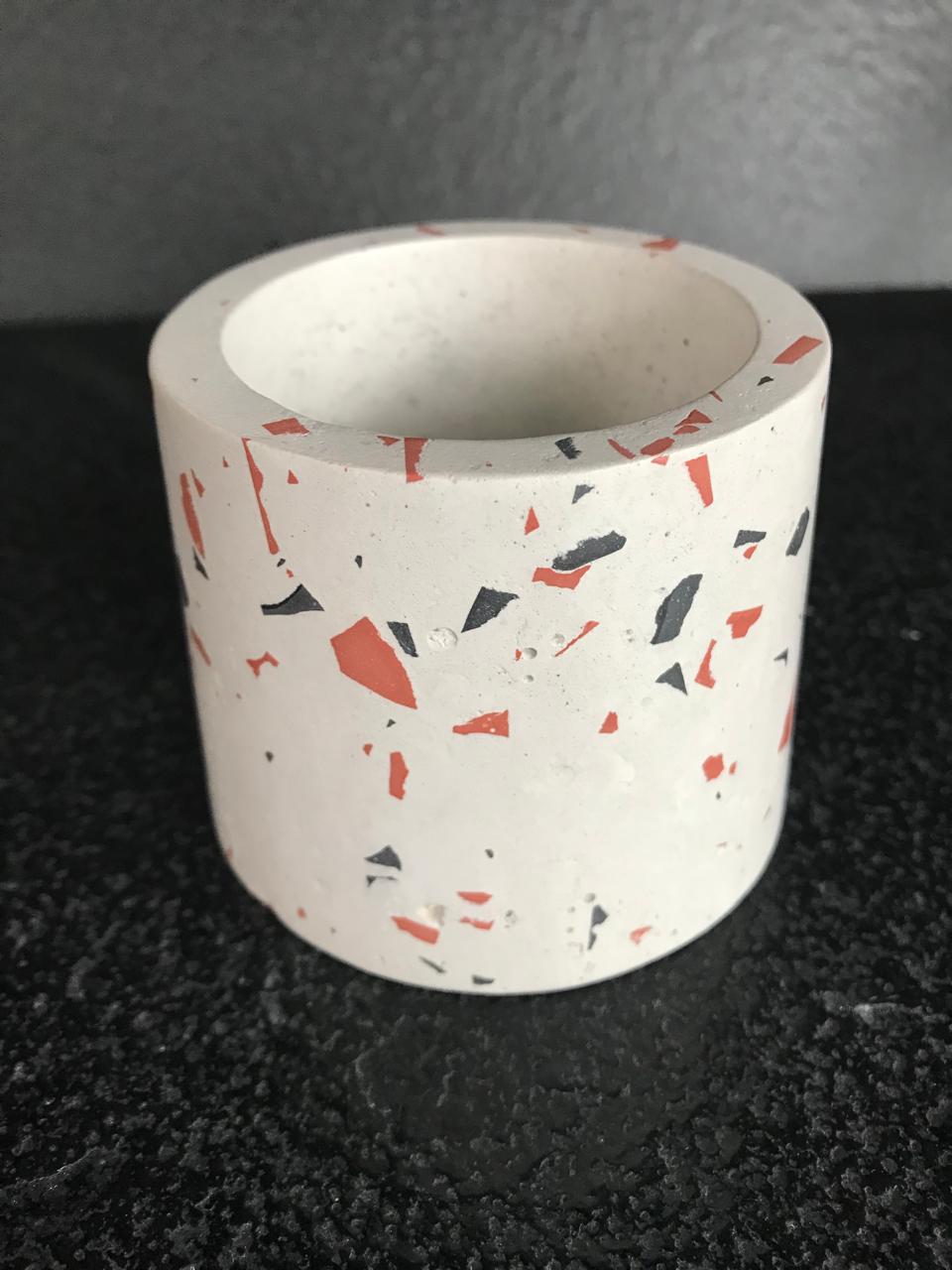 Terrazzo Concrete Candle Jar – Set of 2