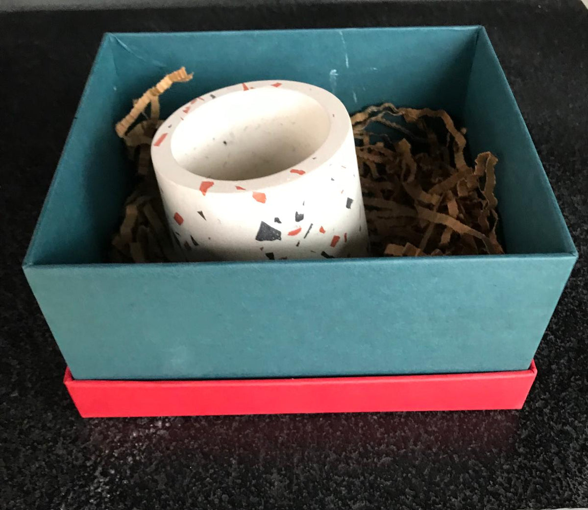 Terrazzo Concrete Candle Jar – Set of 2