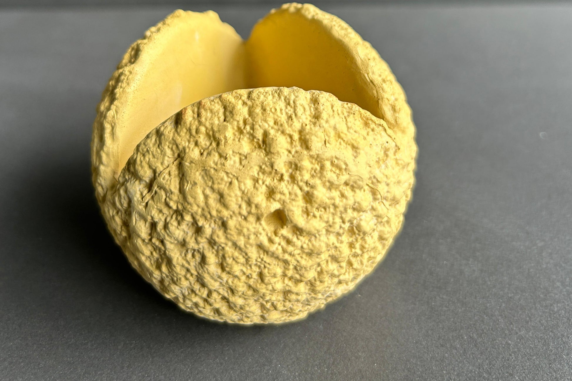 Concrete Yellow Coral  textured  on a gray background
