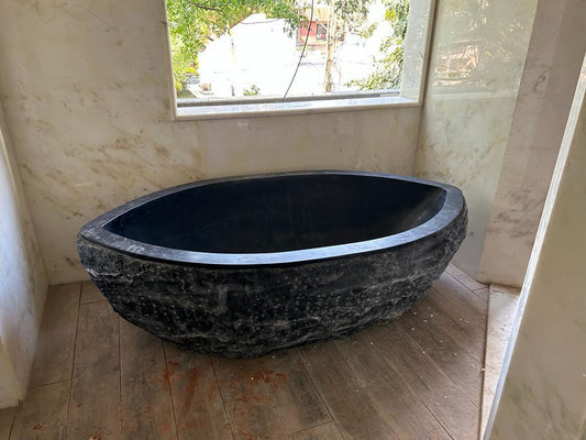 Natural Stone Bath Tub Black