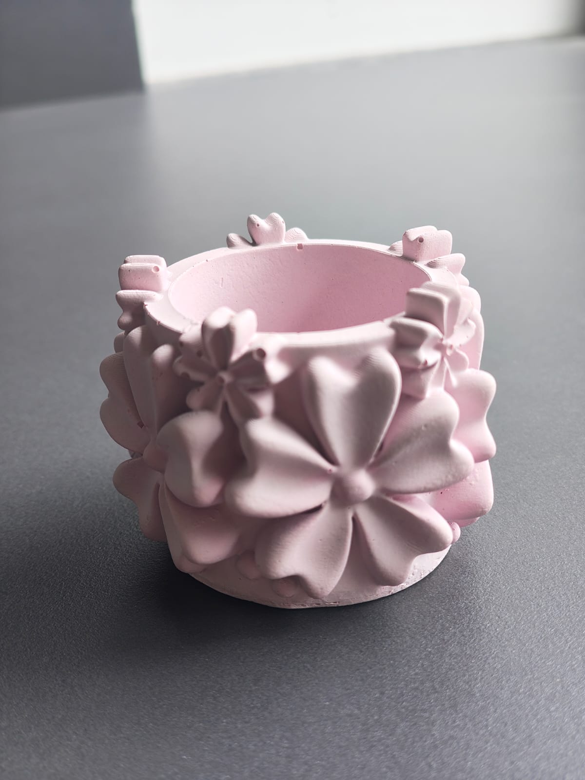 Concrete Flora Charm Tealight Candle Holder - Set of 3 pcs