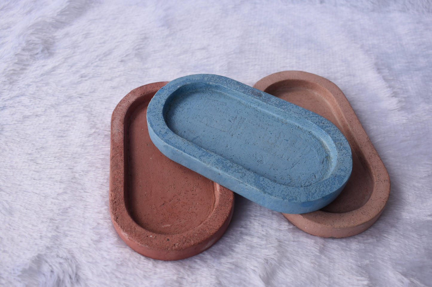 concrete blue and brown mini Tray