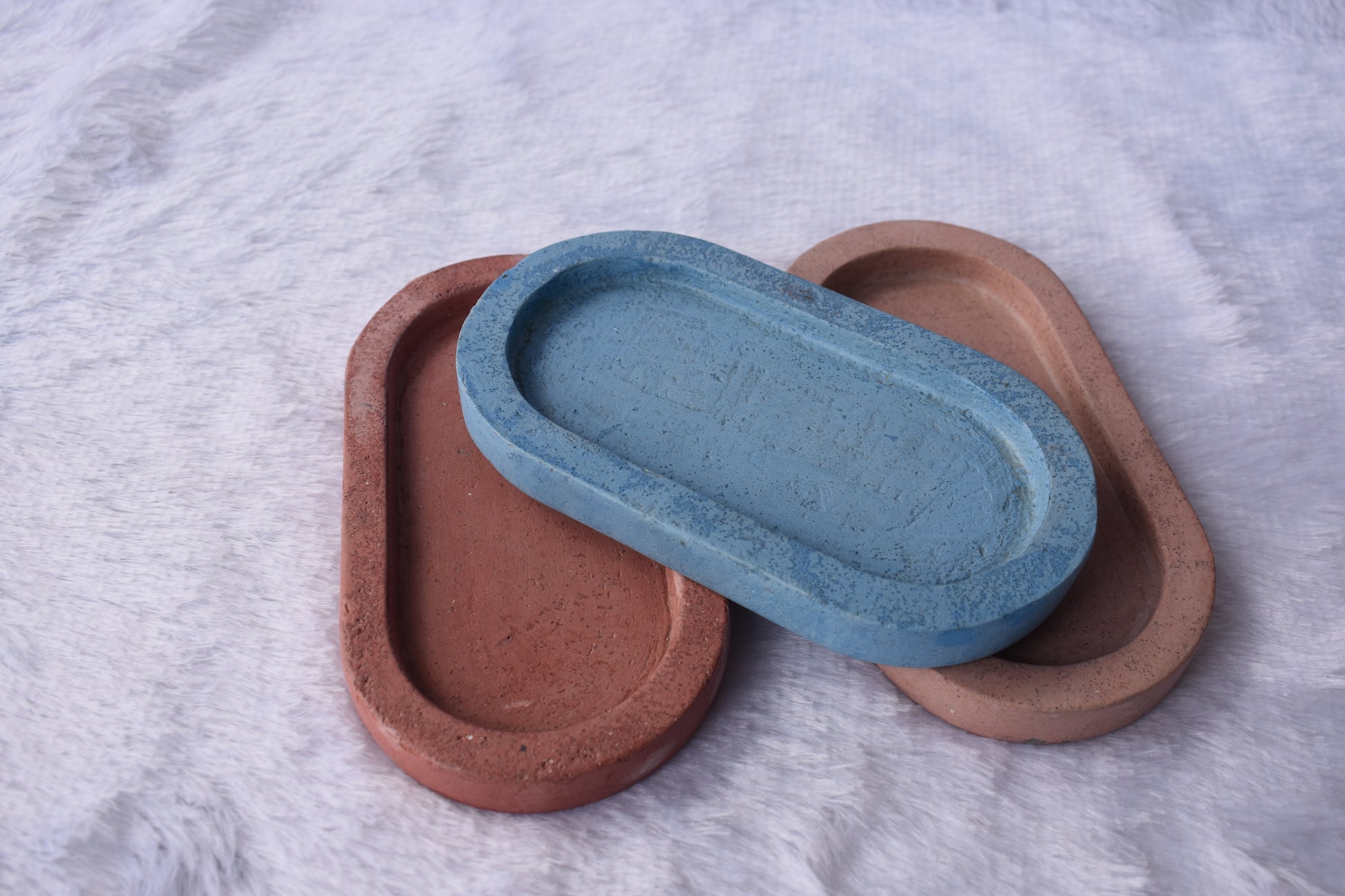 concrete blue and brown mini Tray