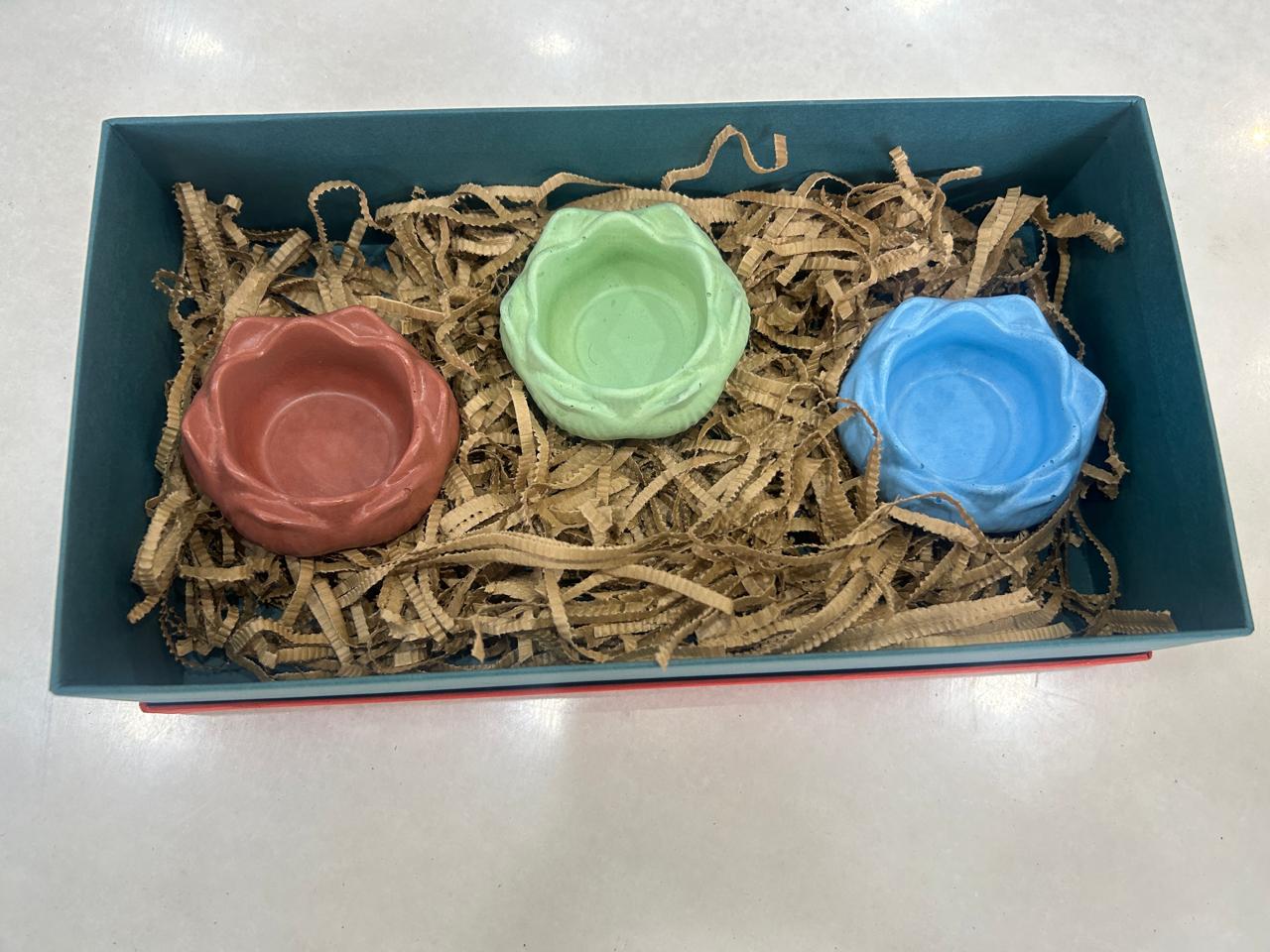 Diwali Hamper concrete candle holders