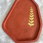 Concrete Brass Inlay Tray with 2 Candle Holder