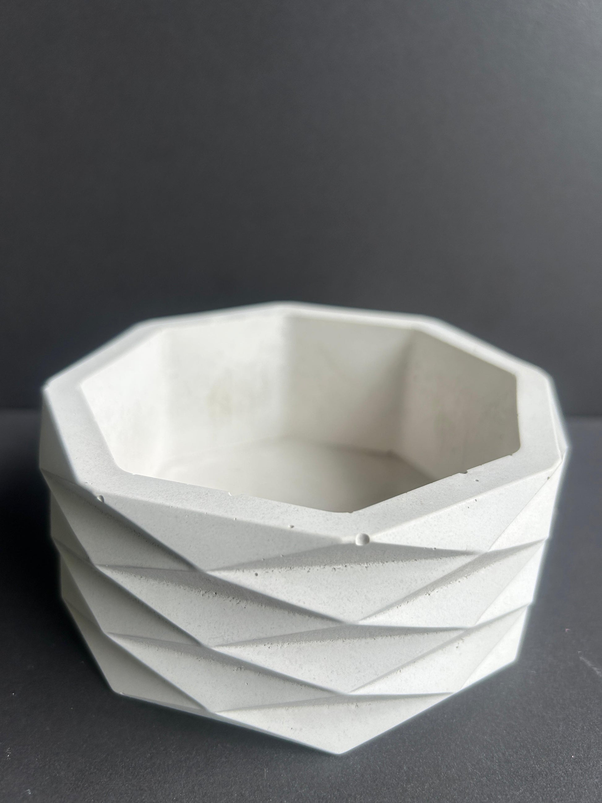 concrete hexagon bowl