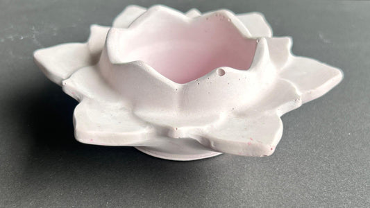 Concrete Lotus Tealight Candle Holder