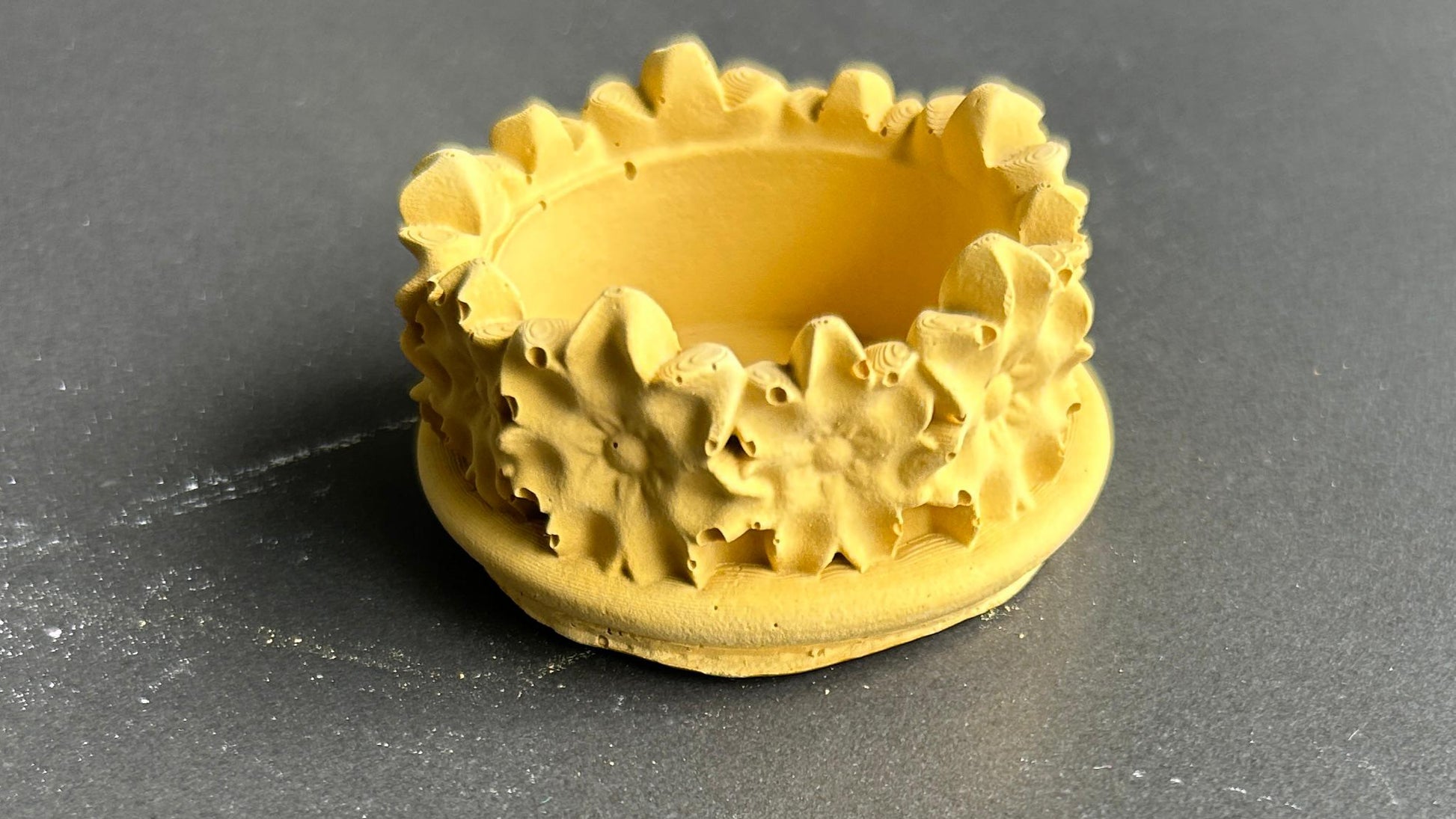 Yellow floral candle holder