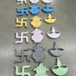 Concrete Puja Set	&  Candle Holder	Rangoli - Set	of 5	pcs