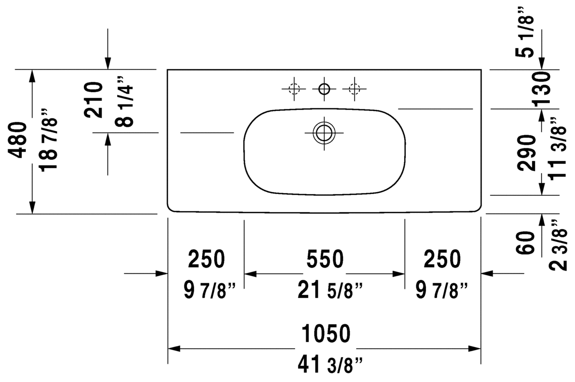 ड्यूराविट - 034210000002- डी-कोड फर्नीचर बेसिन