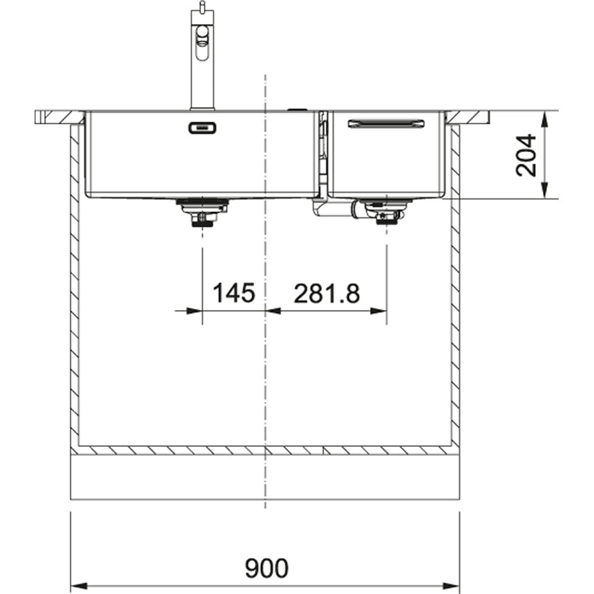 Franke - BOX CENTER-BWX 220-54-27- TL Stainless Steel Sink