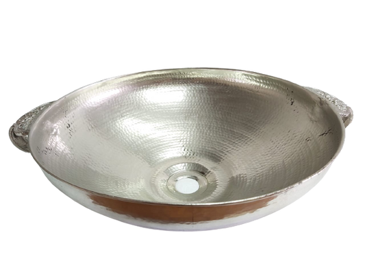 Brass silver Finish Basin