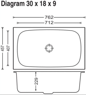 Carysil - kitchen Sink - Elegance - 30" X 18"X 9"