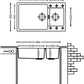 कैरीसिल - किचन सिंक - एनिग्मा - एन-200 - दो बाउल बिना ड्रेन बोर्ड के 