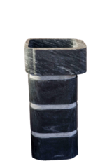 Stone Wash Basin-ECM-Black Oak-Pedestal