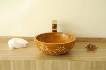 ECM - Floral Gold - Stone Wash Basin