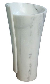 ईसीएम - डी6701 - सफेद संगमरमर मुक्त खड़ा बेसिन