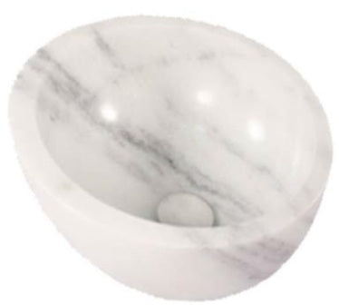 ईसीएम - डी6711 - सफेद संगमरमर पत्थर वॉश बेसिन