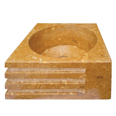 ECM - Pleated Yellow - Square - Stone Wash Basin